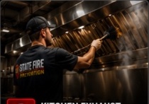 Professionally cleaned commercial kitchen exhaust hood