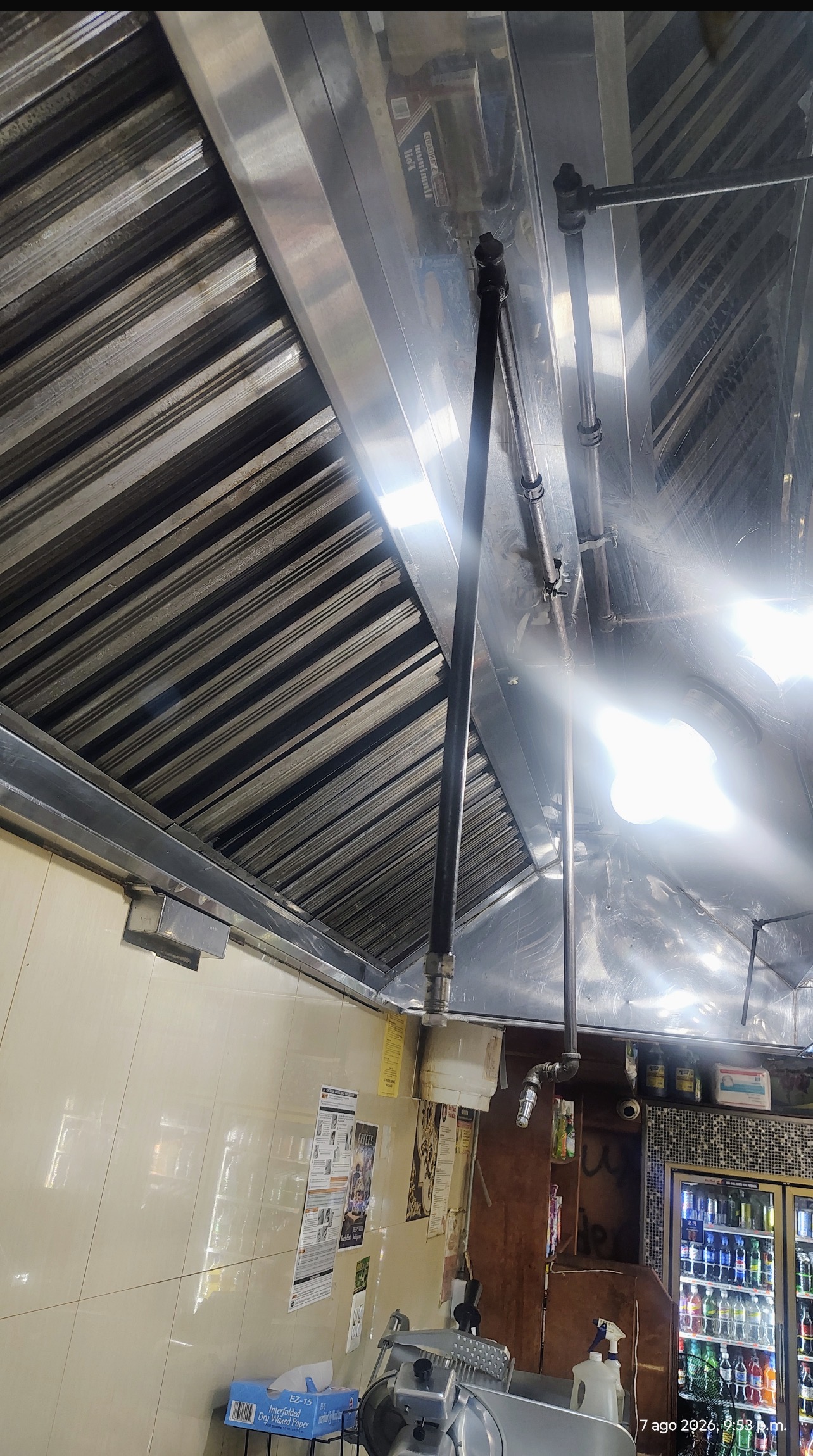 Commercial kitchen hood after professional cleaning