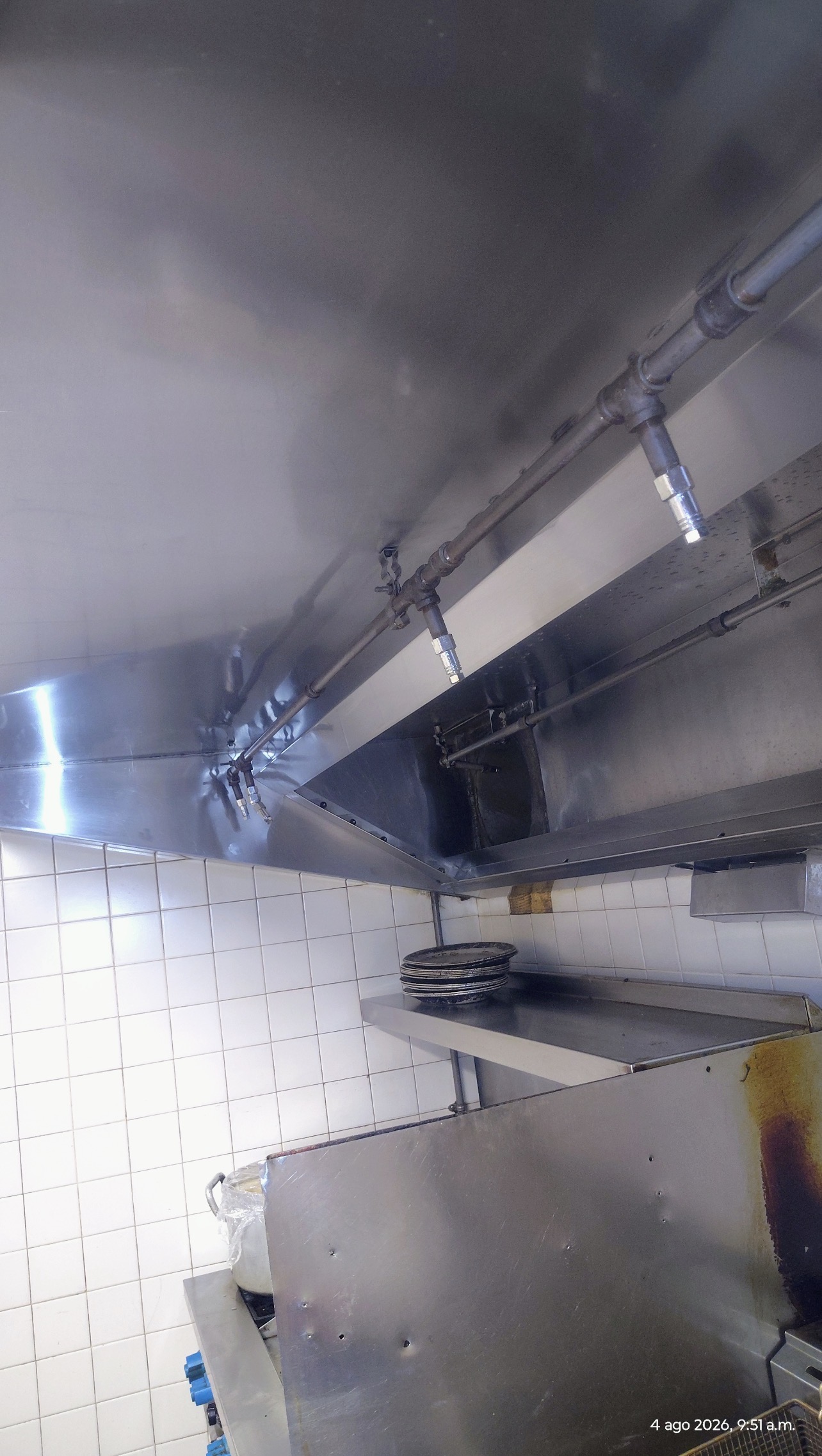 Commercial hood, filters and suppression system after service